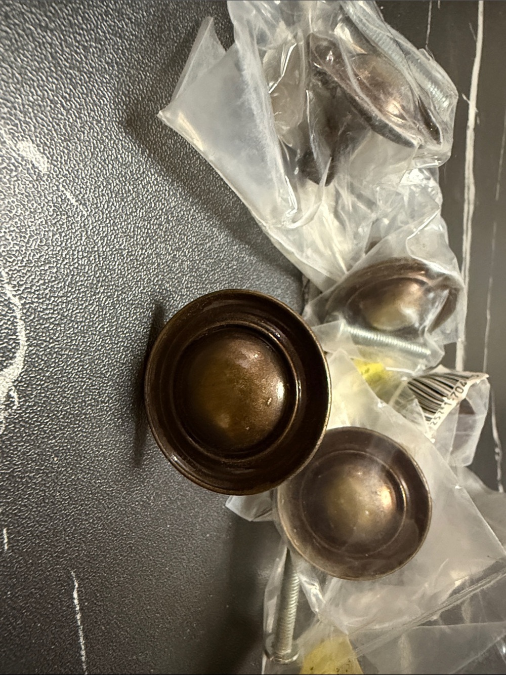 Vintage Round Drawer Pulls in Brass- Set of 4